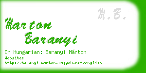 marton baranyi business card